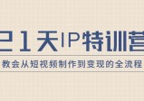 21天IP特训营：带你从零变成短视频创作大师，走向变现之路！