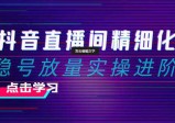 2024年抖音直播间精细化运营：稳定账号并提高流量的实操进阶课程，教你选品、排品、起号、灵活推广小店和投放千川付费