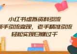 小红书虚拟资料引流，新手引流变现，老手精准引流，轻松实现日赚过千