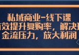 私域商业-线下课，有效提升复购率，解决现金流压力，放大利润