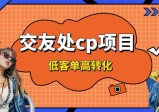交友搭子付费进群项目，低客单高转化率，长久稳定，单号日入200+