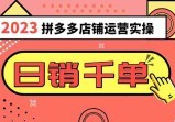 2023拼多多运营实操，每天30分钟日销1000＋，爆款选品技巧大全（10节课）