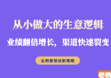 从小做大的生意逻辑：业绩增长翻倍，渠道快速裂变，利润稳定增长，全网营销创新