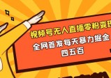 视频号无人直播零粉变现，全网首发每天暴力掘金400-500