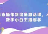 抖音直播带货流量激活课，入行新手、小白主播必学！