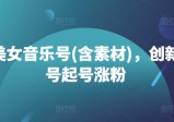 抖音美女音乐号(含素材)，创新美女号起号涨粉【项目拆解】