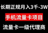 手机流量卡代理，月入3000-3W的长期正规项目