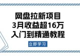 网盘拉新项目：3月收益超16万，小白零基础从入门到精通教程