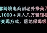 靠跨境电商割老外挣美刀，日入1000+，月入几万轻轻松松！多种变现方式，落地保姆级教程