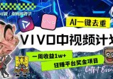 一周收益1W+的VIVO中视频计划，用AI一键去重，狂赚平台奖金（教程+素材）