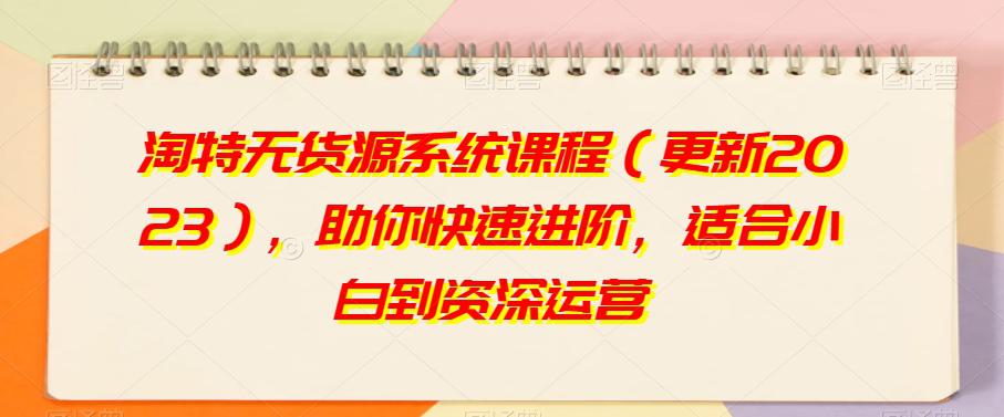 淘特无货源系统课程(2023更新)，助你快速进阶，适合小白到资深运营  第1张