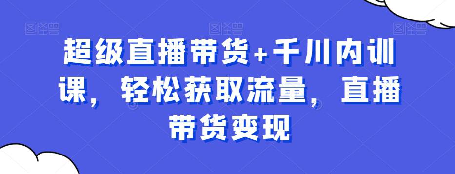 超级直播带货+千川内训课,轻松获取流量,直播带货变现 第1张 超级直播带货+千川内训课,轻松获取流量,直播带货变现 第1张
