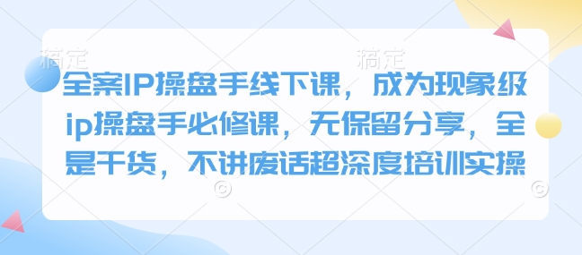 全案IP操盘手线下课，成为现象级ip操盘手必修课，无保留分享，全是干货，不讲废话超深度培训实操  第1张