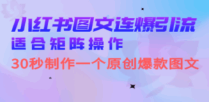 小红书图文连爆技巧，适合矩阵操作，30秒制作一个原创图文  第1张